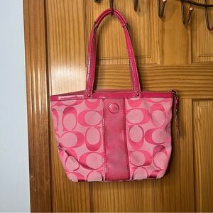 Coach Vibrant Pink Signature Tote